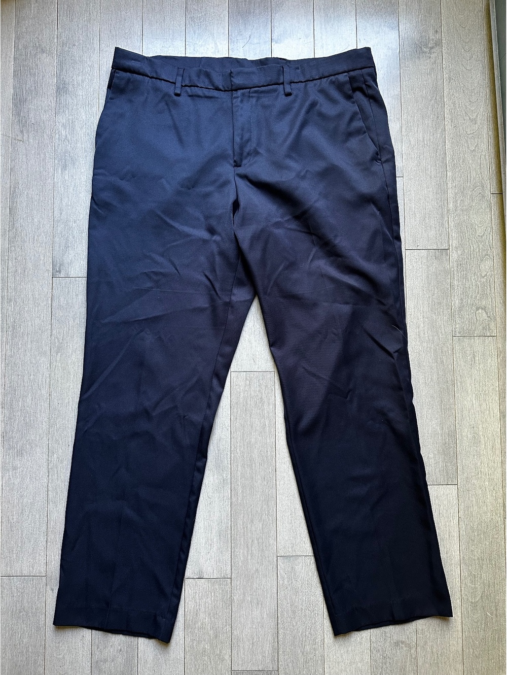 Men's Navy Blue Dress Pants Classic Tailored Fit Perry Ellis Portfolio 38X32